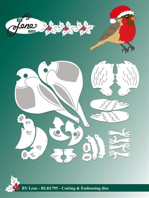 By Lene dies Christmas robin Største 6,5x5,5cm